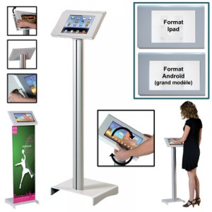 Support s/pied SECURISE ADULTE position debout p/tablettes IPAD ou Androïd  