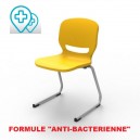 Chaise "anti-bactérienne " avec piétement "appui sur table" pour classes, collectivités 