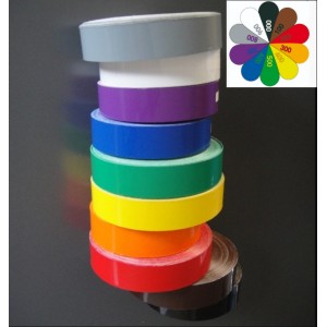 Lot de 10 rouleaux PVC adhésif couleur pour signalisation DEWEY , 20mmx20m, 10 couleurs  