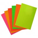 Papier affiche FLUO 60x80cm 85g/m²:10 feuilles 5 couleurs standard assorties