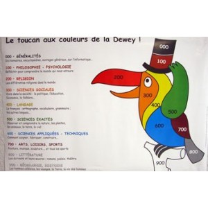 Affiche "TOUCAN" 40X60cm, classification Dewey, livrée en tube ou plastifiée