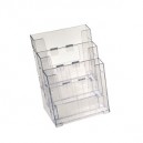 Corbeille comptoir 3 compartiments plastique PS transparent 3 formats