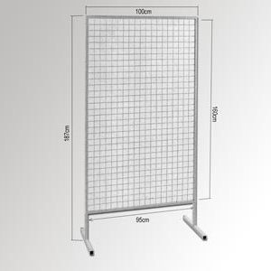 Grille ECO sur pieds époxy blanc H.187xL100xP50.cm L'unité