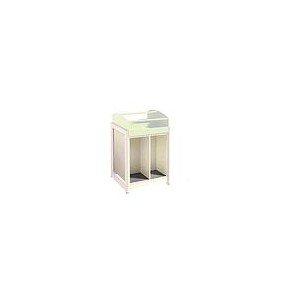 Bac BD et multimedia L66.5 biface avec sous-bac rangement de 2x2 cases piètement hêtre massif Bac BD et multimedia L66.5 biface avec sous-bac rangement de 2x2 cases piètement hêtre massif