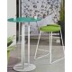 Mange-debout ECO simple plateau stratifié rond 60CM pieds tubes elliptiques en acier socle rond 