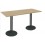 Table etroite ECO 140x60cm, plateau STANDARD H74cm  doubles pieds  