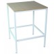 Mange-debout CONVIVIAL 4 personnes plateau  stratifié 80x80  4 pieds acier avec traverses repose-pieds