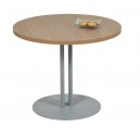 Table basse ECO plateau stratifié rond 60Xh45cm pieds tubes elliptiques en acier socle rond 