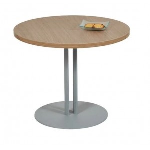 Table basse ECO plateau stratifié rond 60Xh45cm pieds tubes elliptiques en acier socle rond 