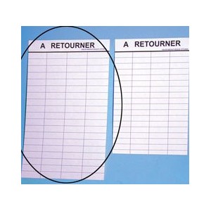 Fiches à retourner 75x125mm , le pack de 1000