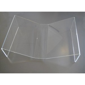 Pupitre de table plexi pour livre ouvert en V. H13.5xP31.5xL48.5cm.